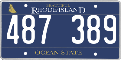 RI license plate 487389