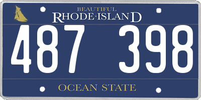 RI license plate 487398