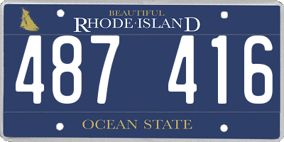 RI license plate 487416