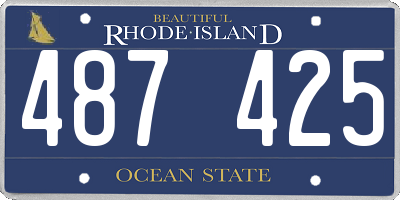RI license plate 487425