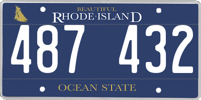 RI license plate 487432