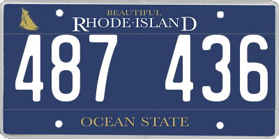 RI license plate 487436