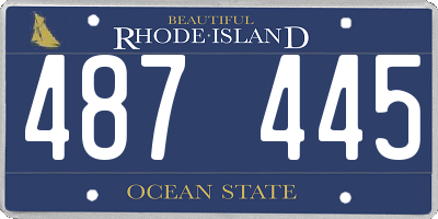 RI license plate 487445