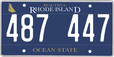 RI license plate 487447