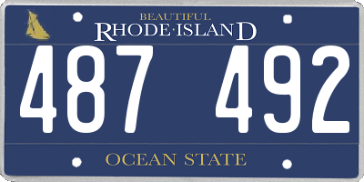 RI license plate 487492