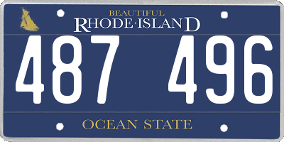 RI license plate 487496