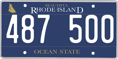 RI license plate 487500