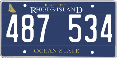 RI license plate 487534