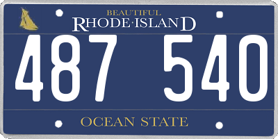 RI license plate 487540