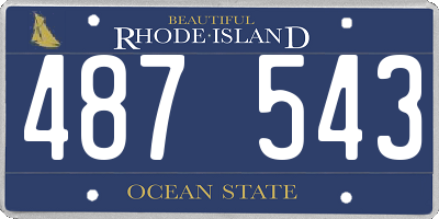 RI license plate 487543