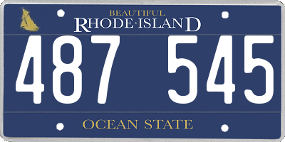 RI license plate 487545