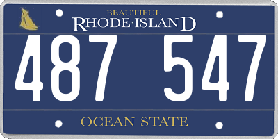 RI license plate 487547
