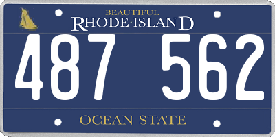 RI license plate 487562