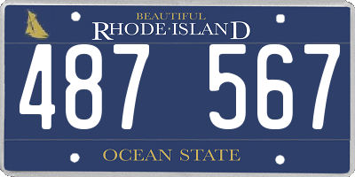 RI license plate 487567
