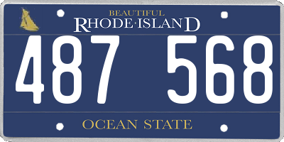 RI license plate 487568