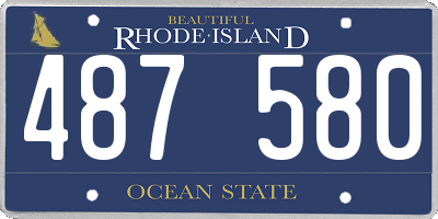 RI license plate 487580