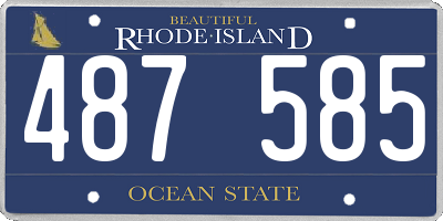 RI license plate 487585