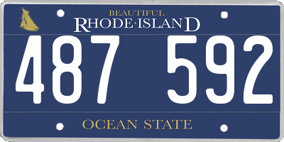RI license plate 487592