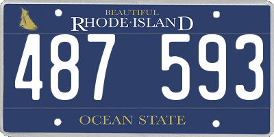 RI license plate 487593