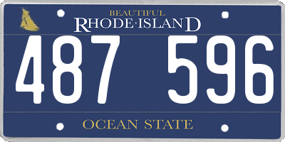 RI license plate 487596