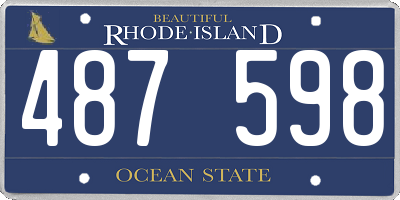 RI license plate 487598