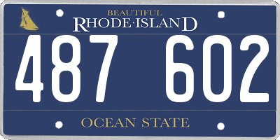 RI license plate 487602