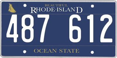 RI license plate 487612