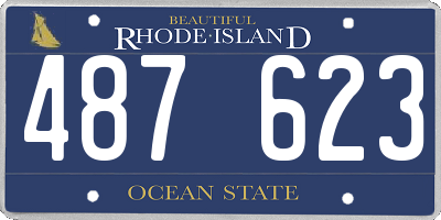 RI license plate 487623