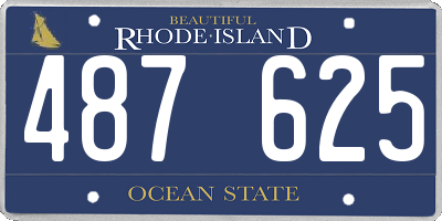 RI license plate 487625