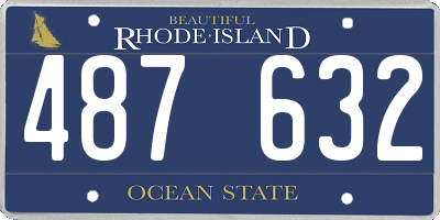 RI license plate 487632