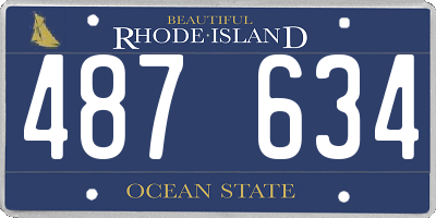 RI license plate 487634