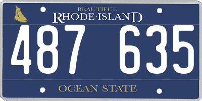 RI license plate 487635