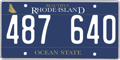 RI license plate 487640