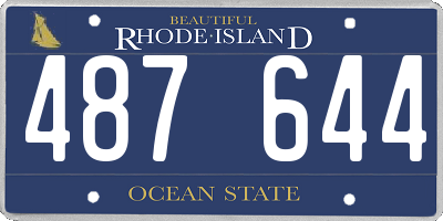 RI license plate 487644
