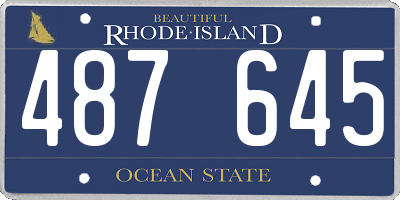 RI license plate 487645