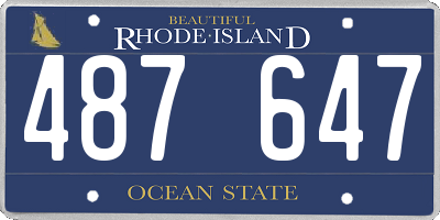 RI license plate 487647
