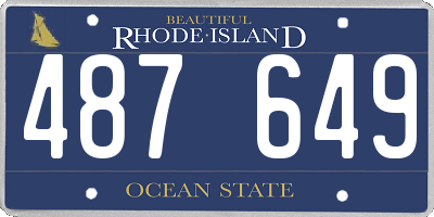 RI license plate 487649
