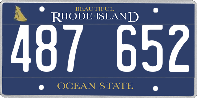 RI license plate 487652