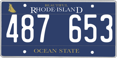RI license plate 487653