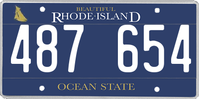 RI license plate 487654