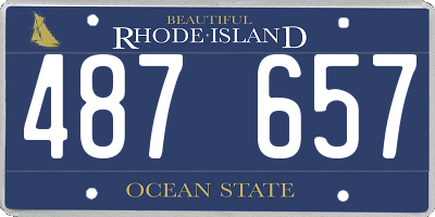 RI license plate 487657