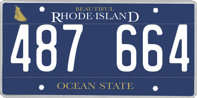 RI license plate 487664
