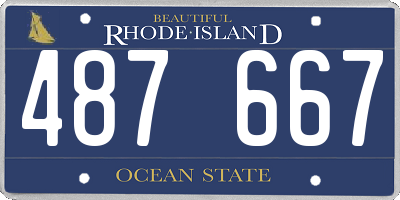 RI license plate 487667