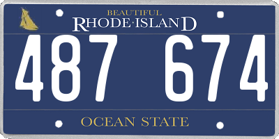 RI license plate 487674