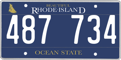 RI license plate 487734