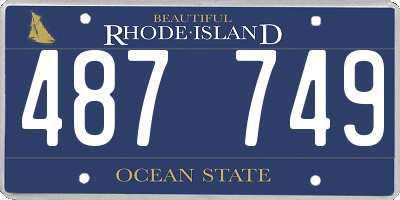 RI license plate 487749