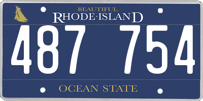 RI license plate 487754