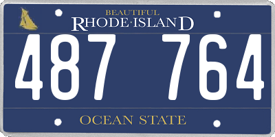 RI license plate 487764