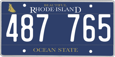 RI license plate 487765