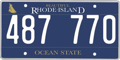 RI license plate 487770